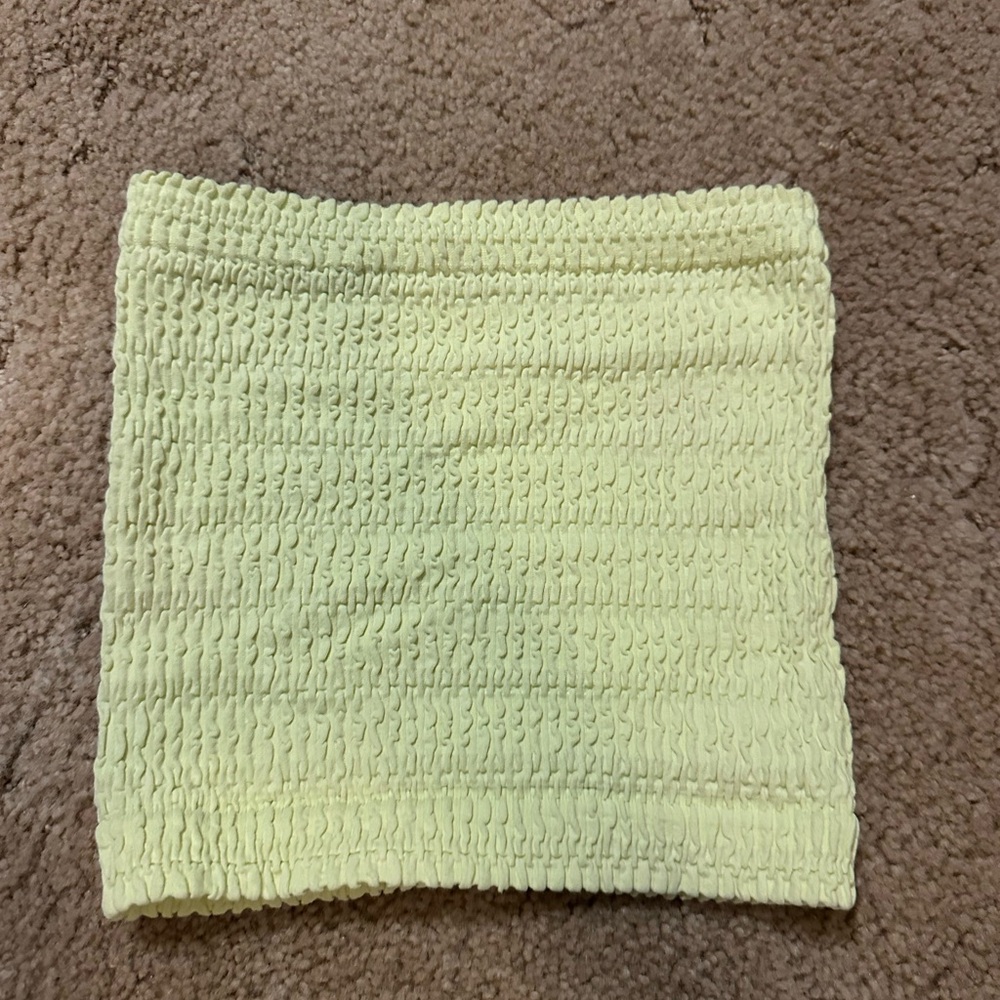 No Boundaries Cream Smocked Tube Top
